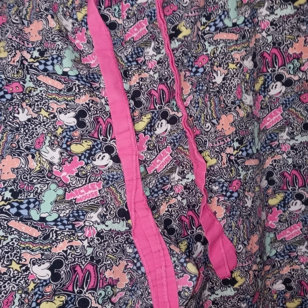 Disney Parks gray Pink Mickey Mouse Lounge Pants Drawstring Waist XXL - Picture 3 of 7